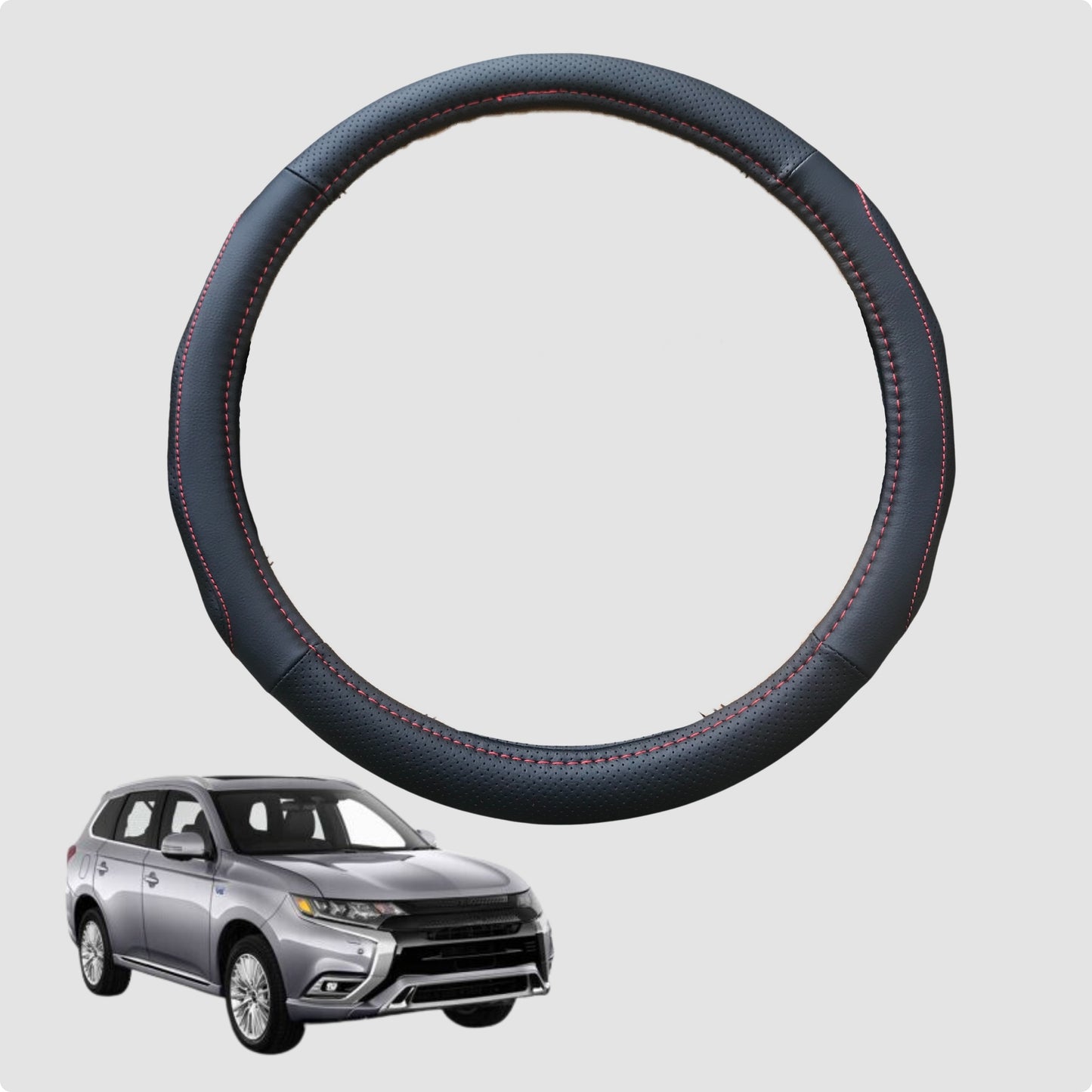 Steering Wheel Cover for Mitsubishi Outlander 2018-2021 38CM Leather | Circle