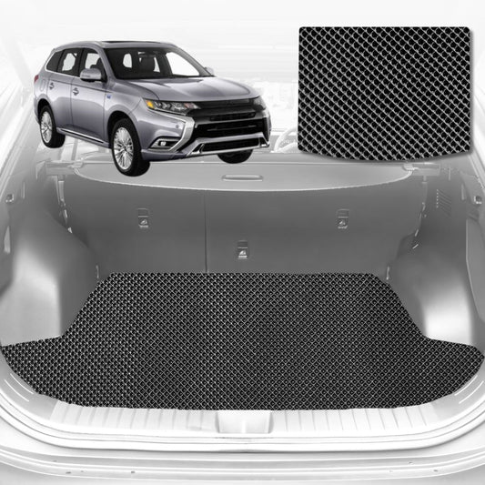6D Diamond Car Boot Mat for Mitsubishi Outlander (ZJ/ZK/ZL)2018-2021-Cargo Mat-Black-Outback GT