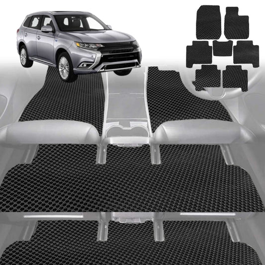 6D Diamond Car Floor Mats for Mitsubishi Outlander 2018-2021-Ultimate Set-Black-Outback GT