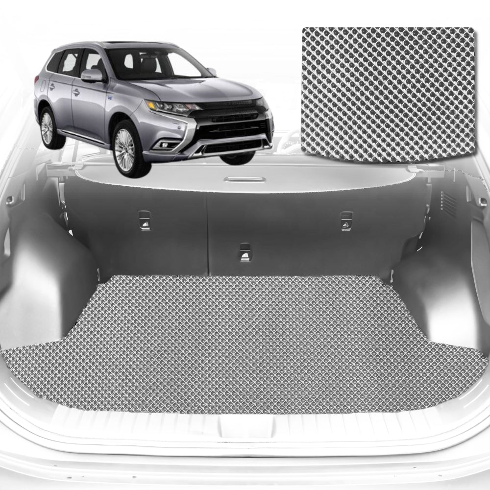 6D Diamond Car Boot Mat for Mitsubishi Outlander (ZJ/ZK/ZL)2018-2021-Cargo Mat-Grey-Outback GT