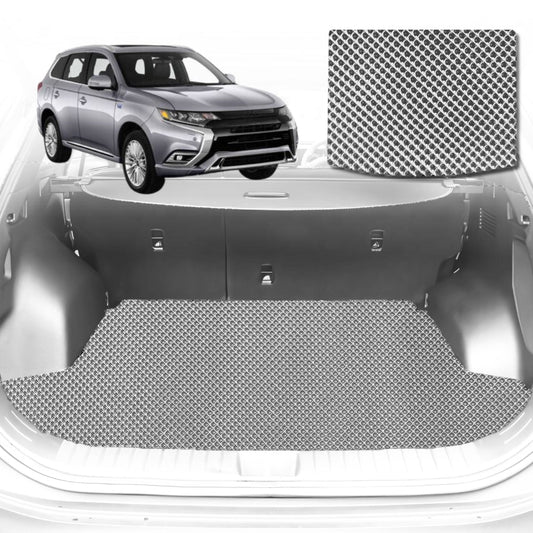6D Diamond Car Boot Mat for Mitsubishi Outlander (ZJ/ZK/ZL)2018-2021-Cargo Mat-Grey-Outback GT