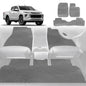 6D Diamond Car Floor Mats for Mitsubishi Triton Club Cab 2015-2023-Full Set-Grey-Outback GT
