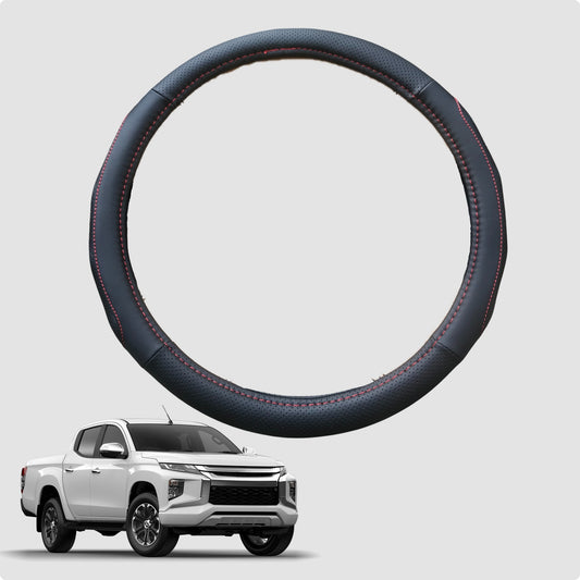 Steering Wheel Cover for Mitsubishi Triton Club Cab 2015-2023 38CM Leather | Circle