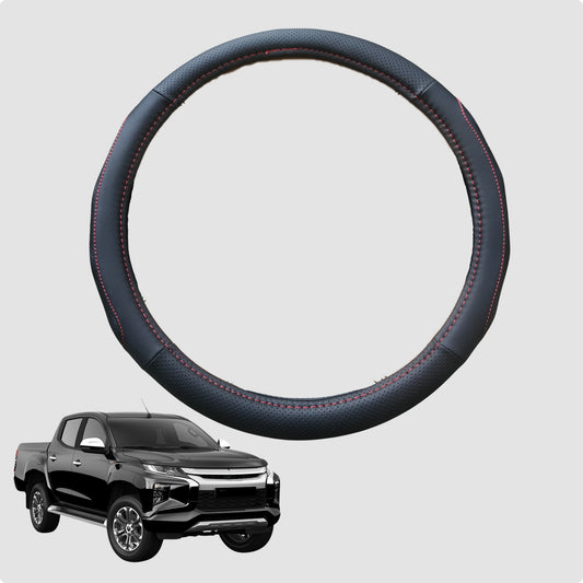 Steering Wheel Cover for Mitsubishi Triton Double Cab 2015-2023 38CM Leather | Circle