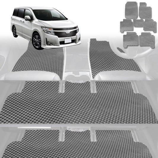 6D Diamond Car Floor Mats for Nissan Elgrand 2002-2010-Ultimate Set-Grey-Outback GT