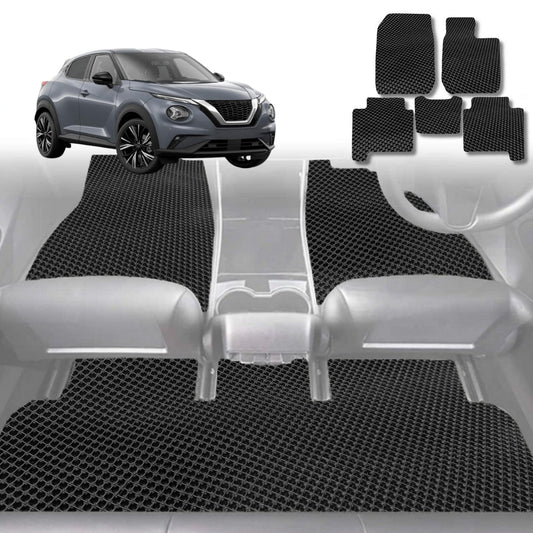 6D Diamond Car Floor Mats for Nissan JUKE 2020-Current-Full Set-Black-Outback GT