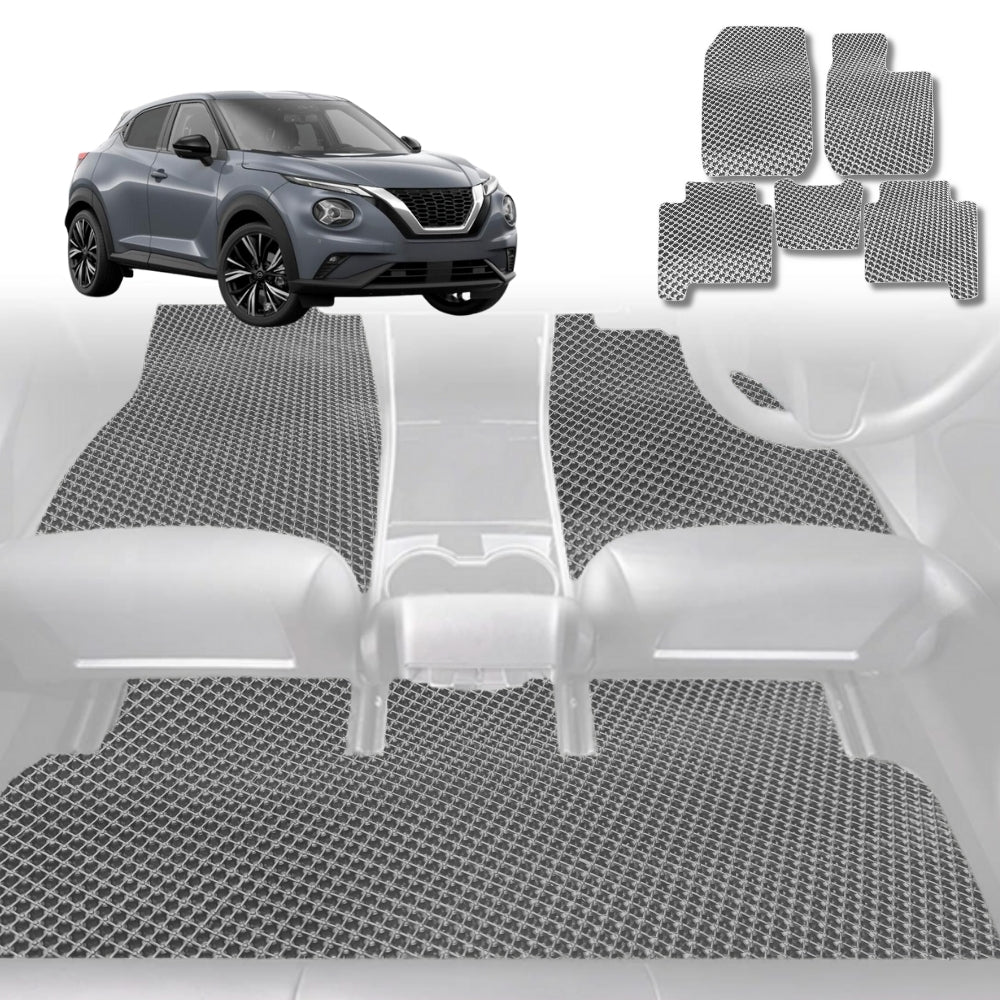 6D Diamond Car Floor Mats for Nissan JUKE 2020-Current-Full Set-Grey-Outback GT