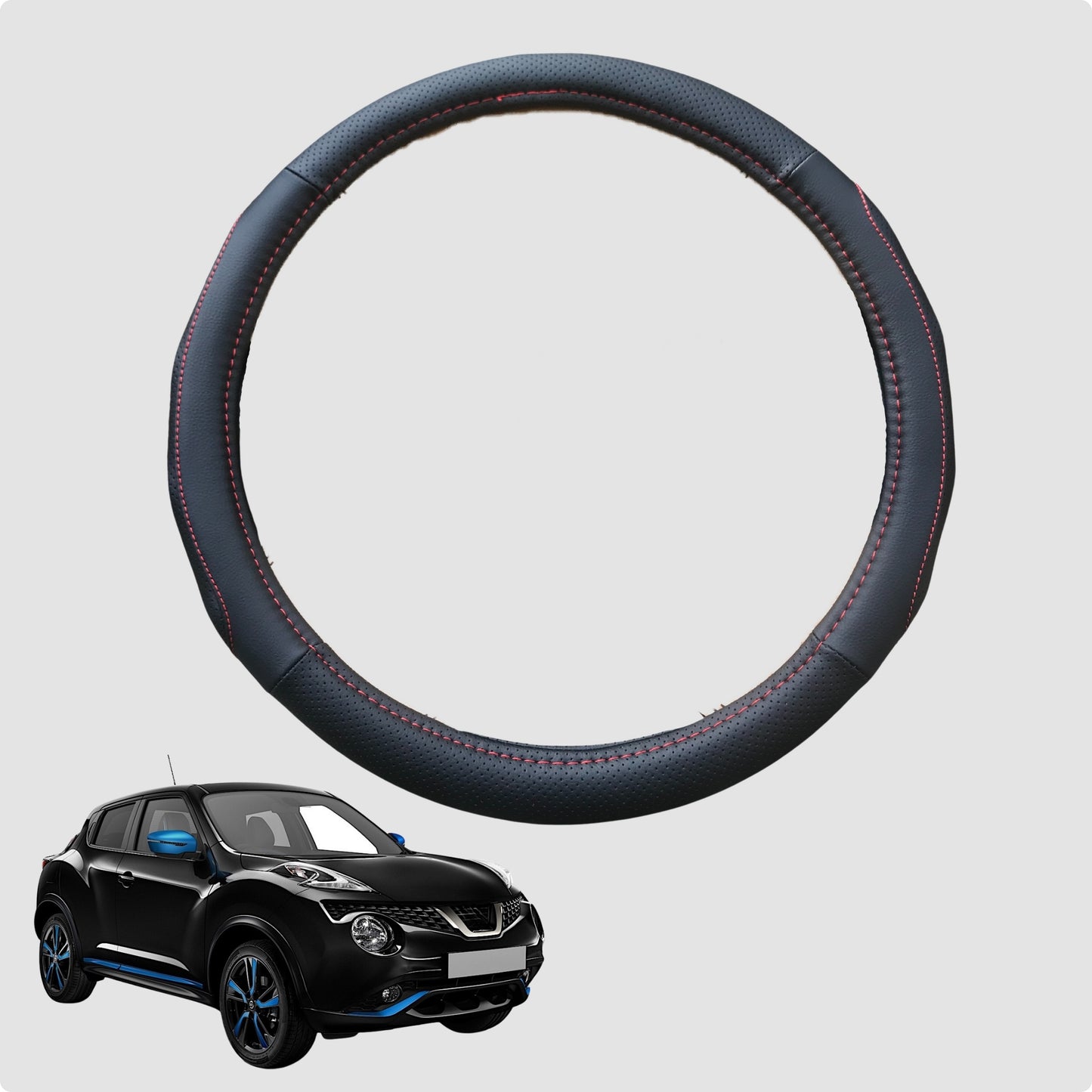 Steering Wheel Cover for Nissan JUKE 2013-2019 38CM Leather | Circle
