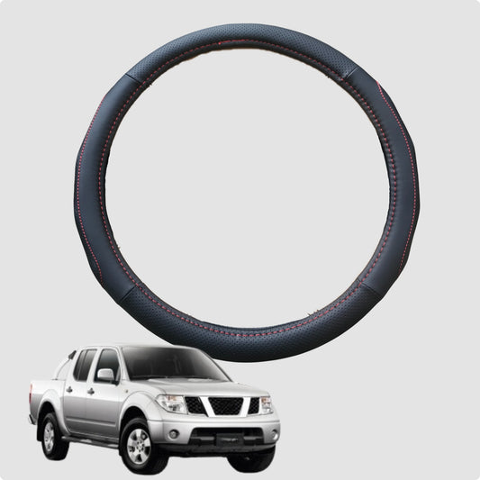 Steering Wheel Cover for Nissan Navara Dual Cab 2005-2014 38CM Leather | Circle