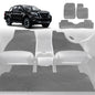 6D Diamond Car Floor Mats for Nissan Navara Dual Cab 2015-Current-Full Set-Grey-Outback GT
