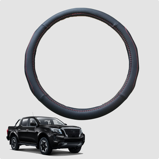 Steering Wheel Cover for Nissan Navara Dual Cab 2015-Current 38CM Leather | Circle