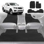 6D Diamond Car Floor Mats for Nissan Navara Dual Cab (DX/D22 STR)1997-2018-Full Set-Black-Outback GT