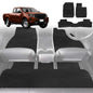 6D Diamond Car Floor Mats for Nissan Navara King Cab 2015-Current-Full Set-Black-Outback GT