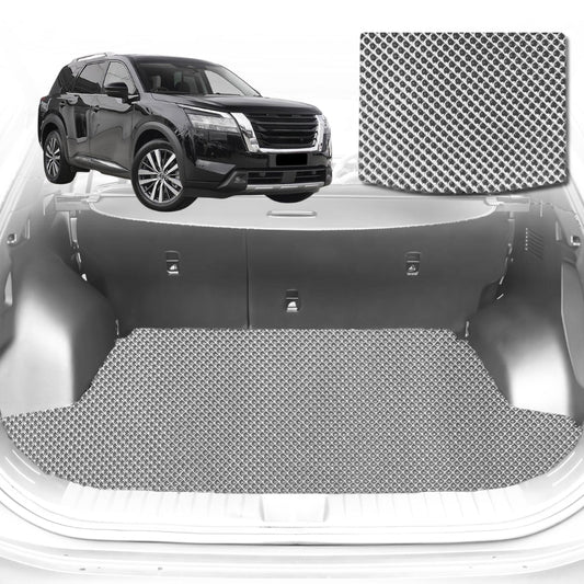 6D Diamond Car Boot Mat for Nissan Pathfinder 8 seater (R53)2022-Current-(3rd Row folded/5 seater)-Cargo Mat-Grey-Outback GT