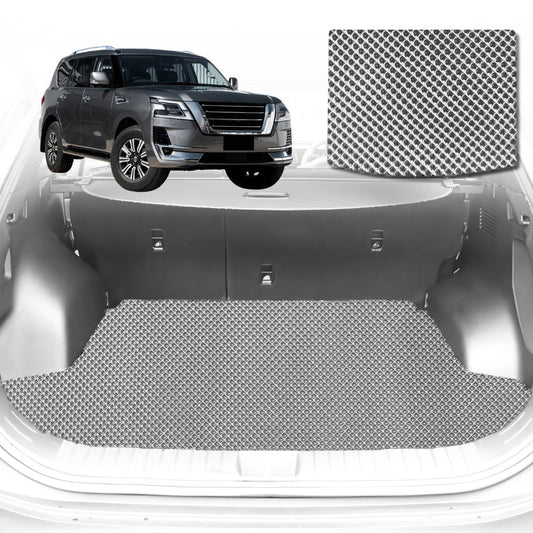 6D Diamond Car Boot Mat for Nissan Patrol Y62 (Y62)2013-Current-Cargo Mat-Grey-Outback GT