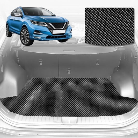 6D Diamond Car Boot Mat for Nissan QASHQAI (J11)2014-2021-Cargo Mat-Black-Outback GT