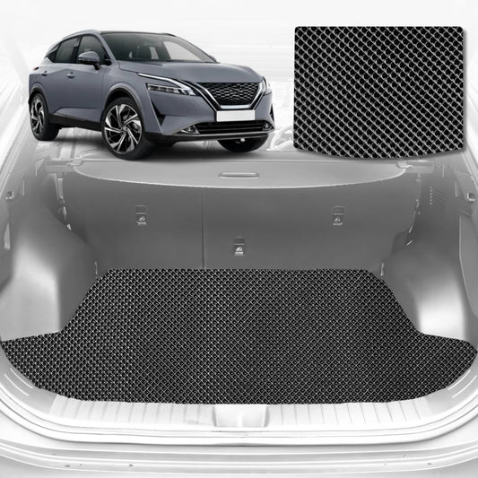 6D Diamond Car Boot Mat for All-new Nissan QASHQAI (J12) 2022-Current-Cargo Mat-Black-Outback GT