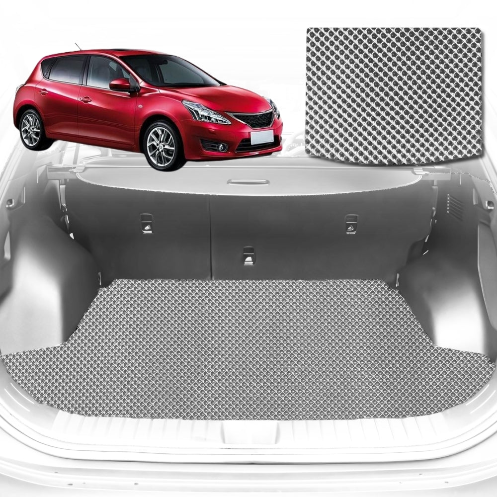 6D Diamond Car Boot Mat for Nissan Tiida C112006-2013-Hatch-Cargo Mat-Grey-Outback GT