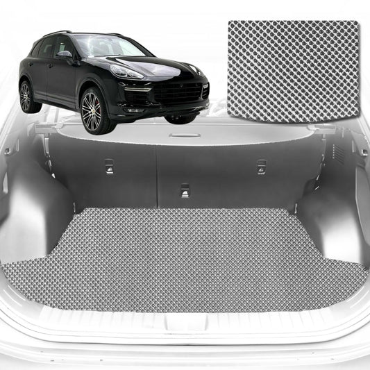 6D Diamond Car Boot Mat for Porsche Cayenne 92A2011-2017-with net bag-Cargo Mat-Grey-Outback GT