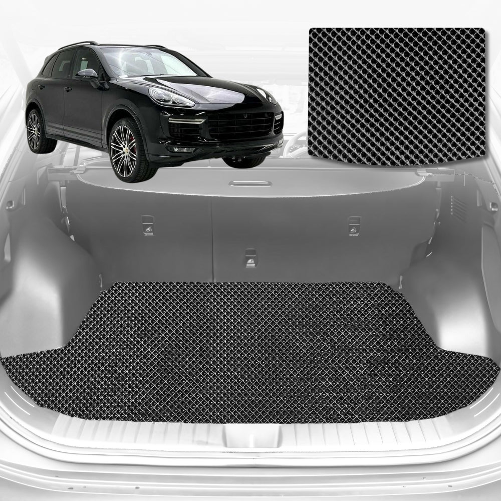 6D Diamond Car Boot Mat for Porsche Cayenne 92A2011-2017-without net bag-Cargo Mat-Black-Outback GT