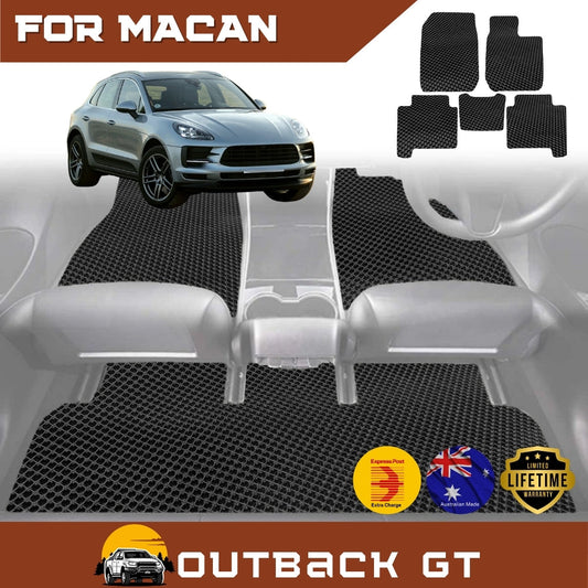 6D Diamond Car Floor Mats for Porsche Macan 2014-Current Full Set | Heavy Duty Carpet Liner