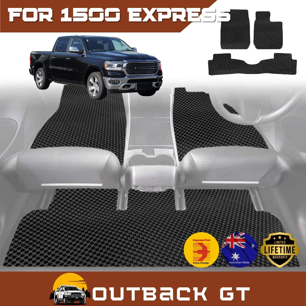 6D Diamond Car Floor Mats for RAM 1500 Express (DT)2019-Current Full Set | Heavy Duty Carpet Liner