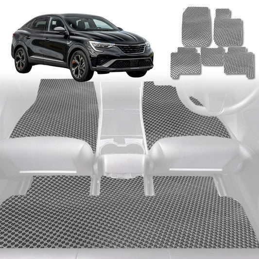 6D Diamond Car Floor Mats for Renault Arkana 2021-Current-Full Set-Grey-Outback GT