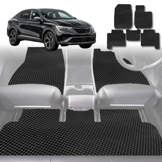 6D Diamond Car Floor Mats for Renault Arkana 2021-Current-Full Set-Black-Outback GT