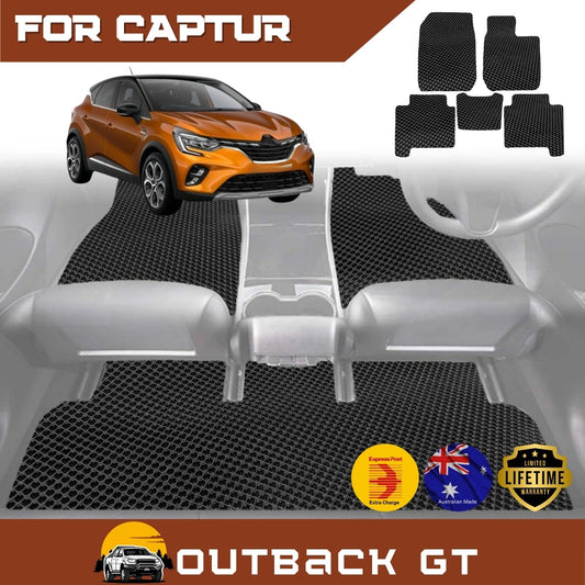 6D Diamond Car Floor Mats for Renault CAPTUR (JB/JE)2019-Current Full Set | Heavy Duty Carpet Liner
