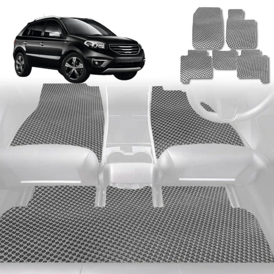 6D Diamond Car Floor Mats for Renault KOLEOS 2016-Current-Full Set-Grey-Outback GT
