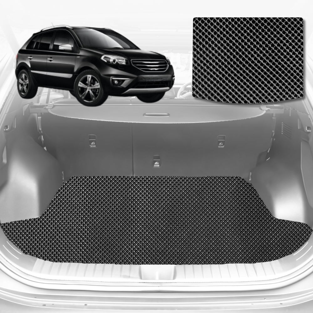 6D Diamond Car Boot Mat for Renault KOLEOS (HC)2016-Current-Cargo Mat-Black-Outback GT