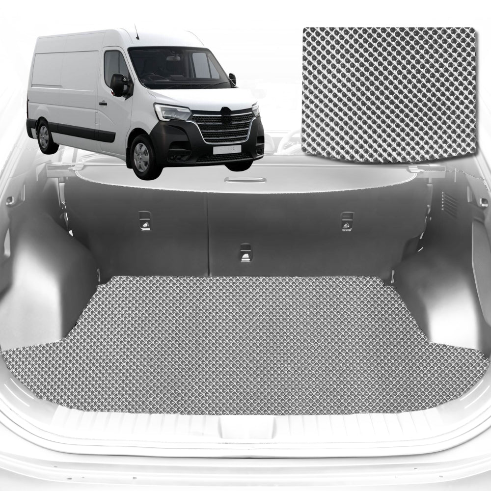 6D Diamond Car Boot Mat for Renault Master Van X70, X622010-Current-Cargo Mat-Grey-Outback GT