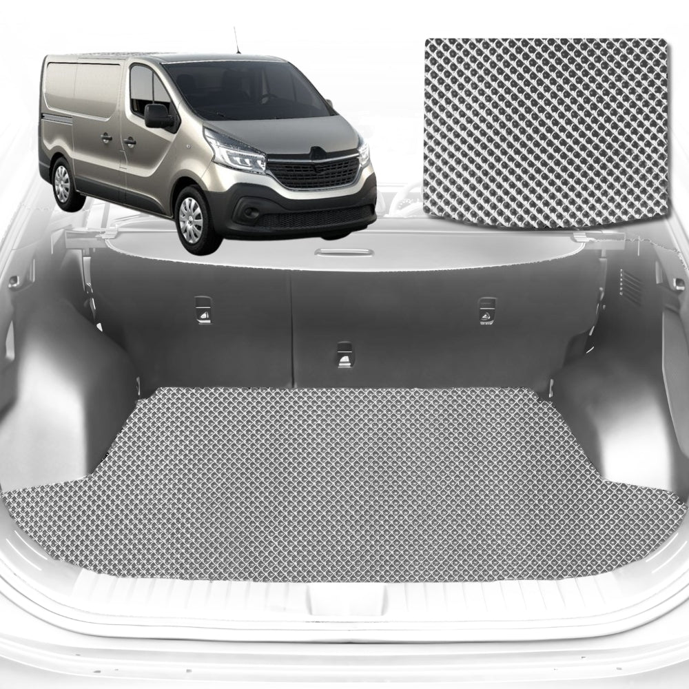 6D Diamond Car Boot Mat for Renault Trafic (X82)2014-Current-Cargo Mat-Grey-Outback GT