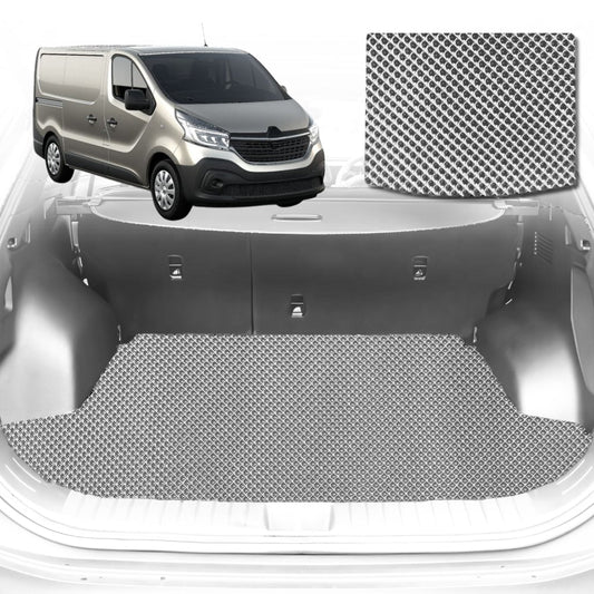 6D Diamond Car Boot Mat for Renault Trafic (X82)2014-Current-Cargo Mat-Grey-Outback GT