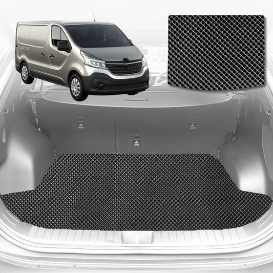 6D Diamond Car Boot Mat for Renault Trafic (X82)2014-Current-Cargo Mat-Black-Outback GT
