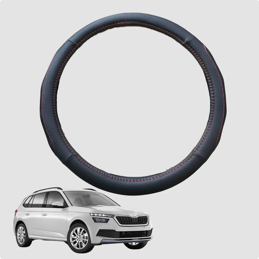Steering Wheel Cover for Skoda Kamiq 2019-Current 38CM Leather | Circle