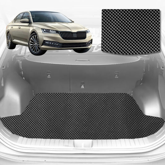 6D Diamond Car Boot Mat for Skoda Octavia NE2013-2020-Wagon-Cargo Mat-Black-Outback GT