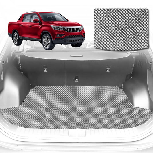 6D Diamond Car Boot Mat for SsangYong Musso Q2002018-Current-Cargo Mat-Grey-Outback GT