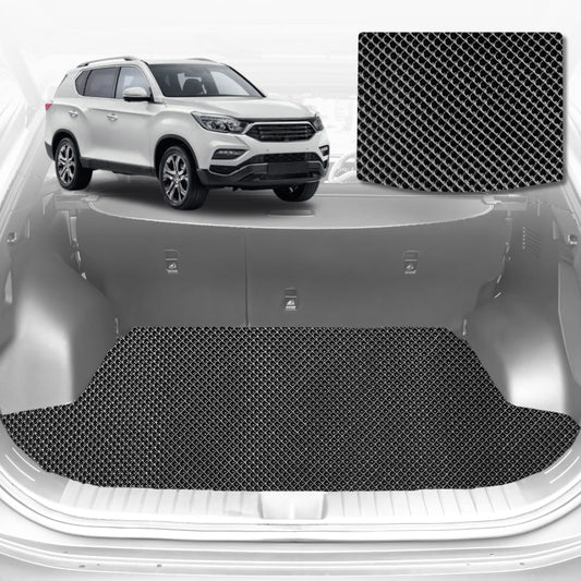 6D Diamond Car Boot Mat for SsangYong Rexton 2017-Current-Cargo Mat-Black-Outback GT