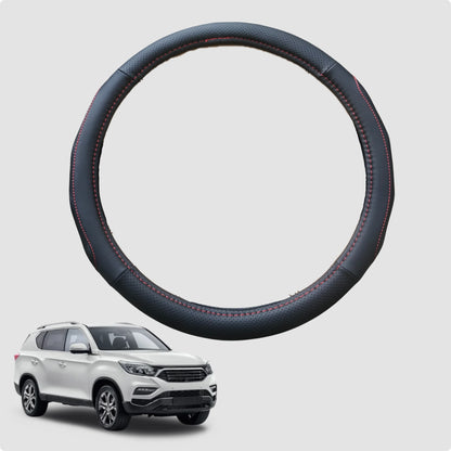 Steering Wheel Cover for SsangYong Rexton 2017-Current 38CM Leather | Circle
