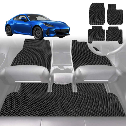 6D Diamond Car Floor Mats for Subaru BRZ 2012-2021-Full Set-Black-Outback GT