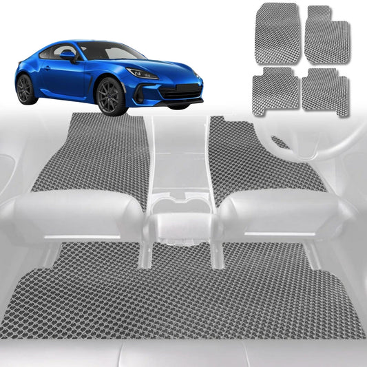 6D Diamond Car Floor Mats for Subaru BRZ 2012-2021-Full Set-Grey-Outback GT