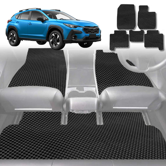 6D Diamond Car Floor Mats for Subaru Crosstrek 2023-Current-Full Set-Black-Outback GT