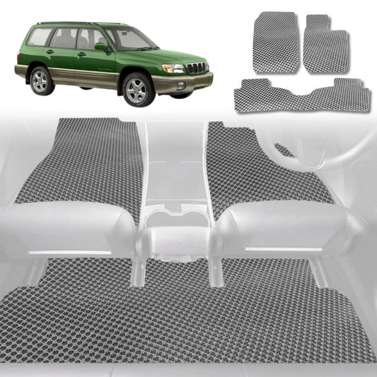 6D Diamond Car Floor Mats for Subaru Forester 2002-2008-Full Set-Grey-Outback GT