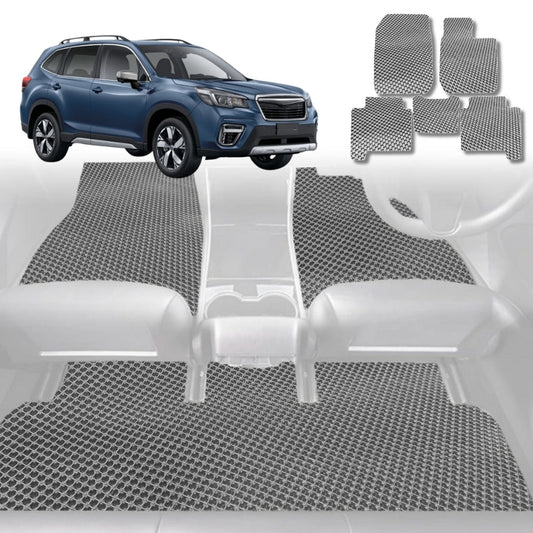 6D Diamond Car Floor Mats for Subaru Forester 2008-2012-Full Set-Grey-Outback GT