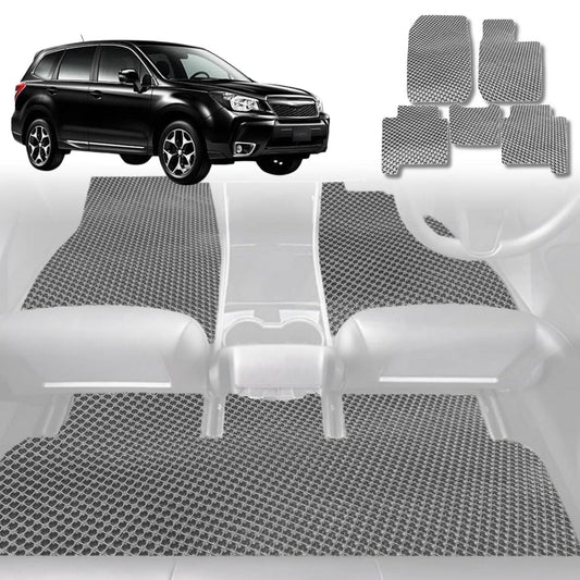 6D Diamond Car Floor Mats for Subaru Forester 2013-2018-Full Set-Grey-Outback GT