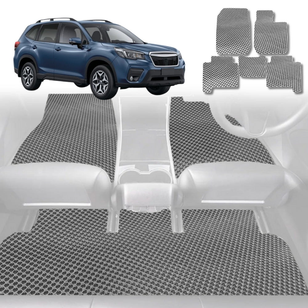 6D Diamond Car Floor Mats for Subaru Forester 2018-Current-Full Set-Grey-Outback GT