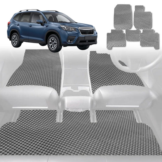 6D Diamond Car Floor Mats for Subaru Forester 2018-Current-Full Set-Grey-Outback GT