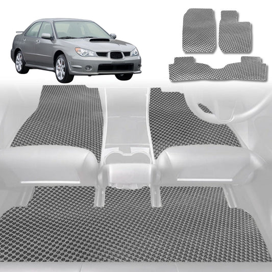 6D Diamond Car Floor Mats for Subaru Impreza 2000-2007-Full Set-Grey-Outback GT