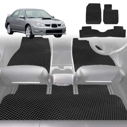 6D Diamond Car Floor Mats for Subaru Impreza 2000-2007-Full Set-Black-Outback GT